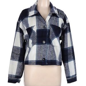 NWT Quarry Plaid Winter Jacket Blue Beige Size Large